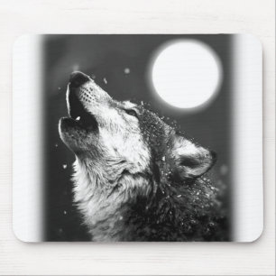 Mousepad Wolf Howling na Lua