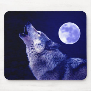 Mousepad Wolf Howling na Lua
