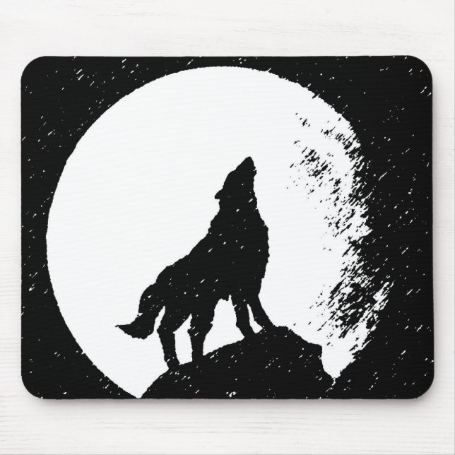 Mousepad Wolf & Moon Silhoutte (Frente)