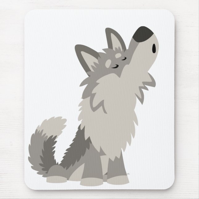 Mousepad Wolf Mousepad, um desenho animado e bonito (Frente)
