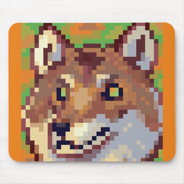 Mousepad Wolf pixelart, Pixel Art  (Frente)