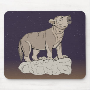 Mousepad Wolf Pup Howling