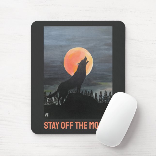 Mousepad Wolf Silhouette Painting by Alfred Fox (Com mouse)