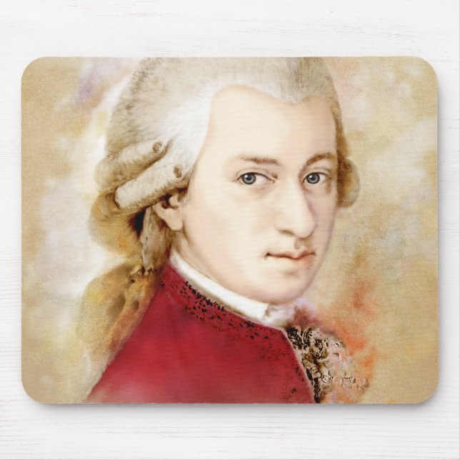 Mousepad Wolfgang Amadeus Mozart na aguarela estilo (Frente)
