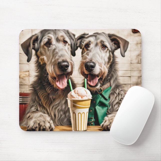 Mousepad Wolfhounds Irlandês Com Soda Sorvete (Com mouse)