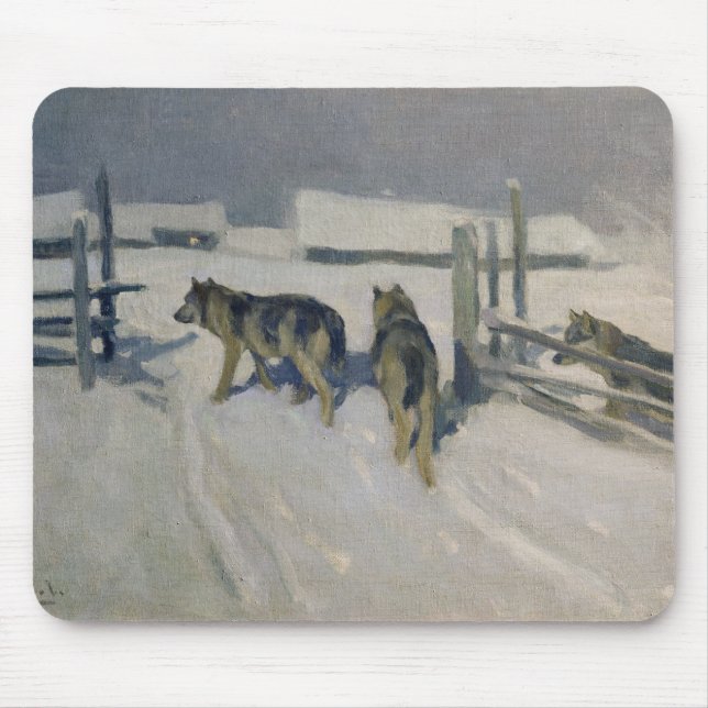 Mousepad Wolfs, a noite do inverno, c.1910 (Frente)