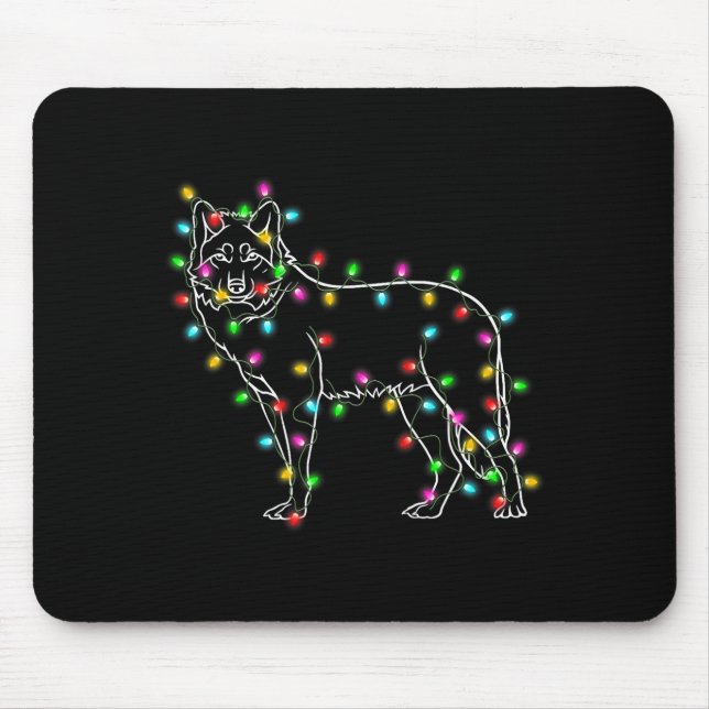 Mousepad Wolfs Tree Christmas Sweater Xmas Pet Animal Wolf  (Frente)