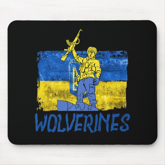 Mousepad Wolverines apóia Ucrânia Wolverines Love (Frente)