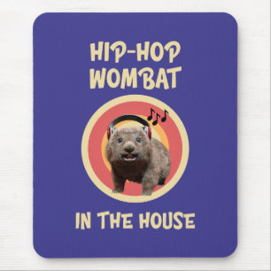 Mousepad Wombat de Hip-hop Engraçado em Casa