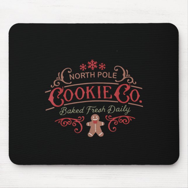 Mousepad Women Retro Christmas Gingerbread Bakery North Le  (Frente)
