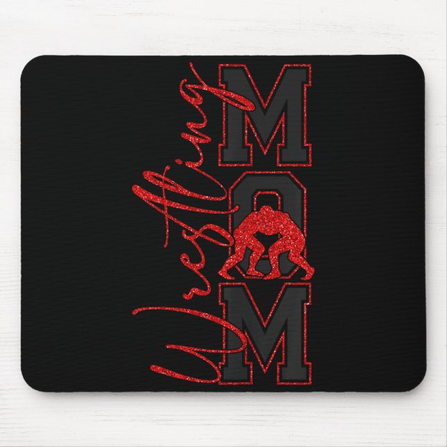 Mousepad Women Wrestling Mom Funny Wrestle Wrestler Mothers (Frente)