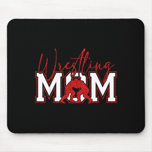 Mousepad Women Wrestling Mom Funny Wrestle Wrestler Mothers (Frente)