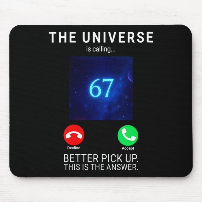 Mousepad Womens 67 Meme The Universe Is Calling V-neck  (Frente)