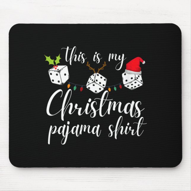 Mousepad Womens Bunco Christmas Pajama Dice Game Night  (Frente)