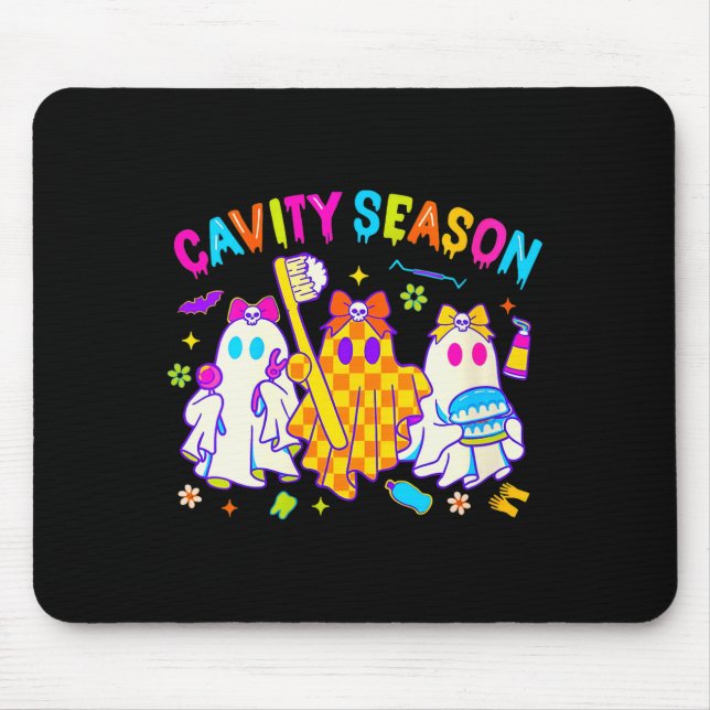 Mousepad Womens Cavity Season Funny Halloween Ghost Cute So (Frente)