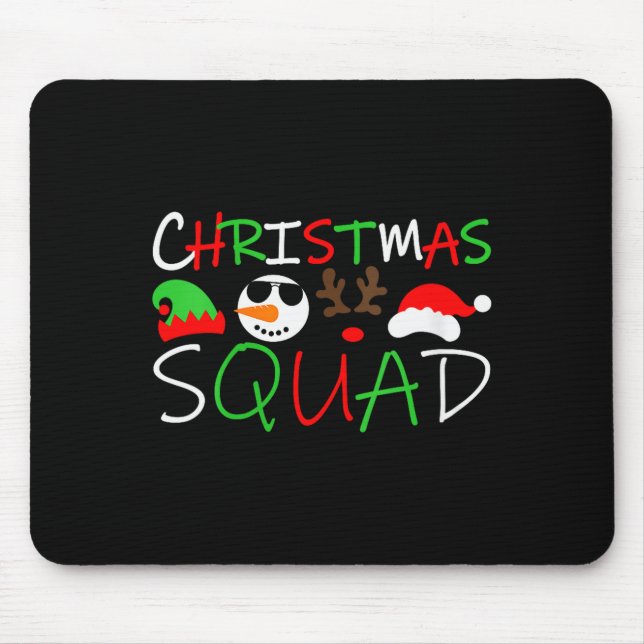 Mousepad Womens Christmas Squad Reindeer Elf Santa Snowman  (Frente)