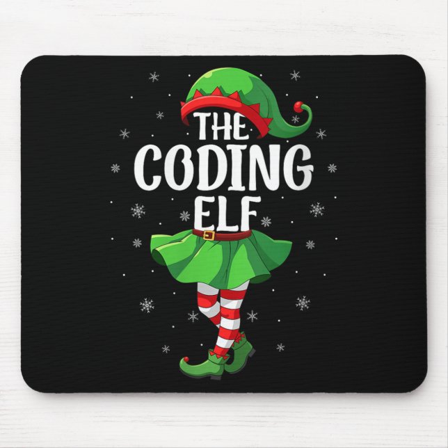 Mousepad Womens Coding Elf Christmas Girls Women Elf Squad  (Frente)