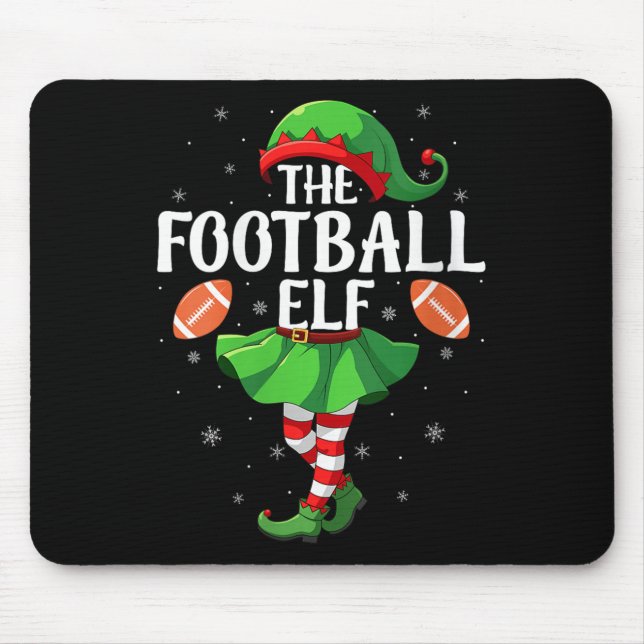 Mousepad Womens Football Elf Christmas Girls Women Elf Squa (Frente)
