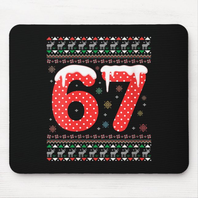Mousepad Womens Funny 67 Meme Christmas Pjs Six Seven Gen A (Frente)