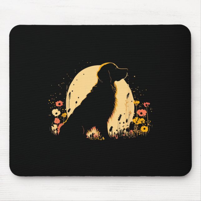 Mousepad Women's Golden Retriever Lover Dog Owner Wildflowe (Frente)