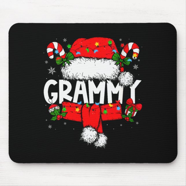 Mousepad Womens Grammy Christmas Pajama Santa Claus Family  (Frente)
