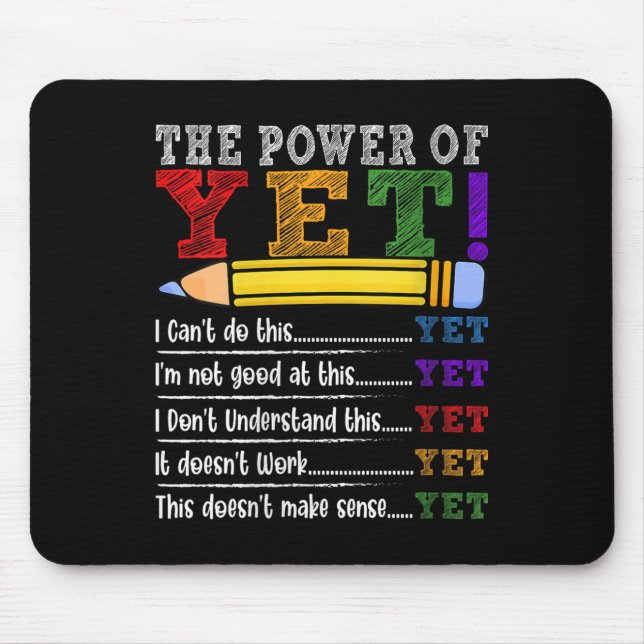 Mousepad Womens Growth Mindset Teacher Motivational Sitive  (Frente)