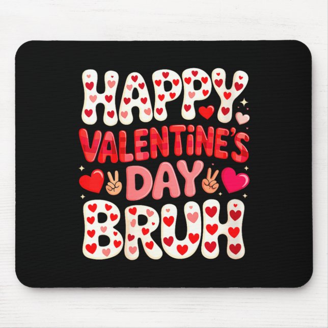 Mousepad Women's Happy Valentine's Day Hearts Matching Kids (Frente)