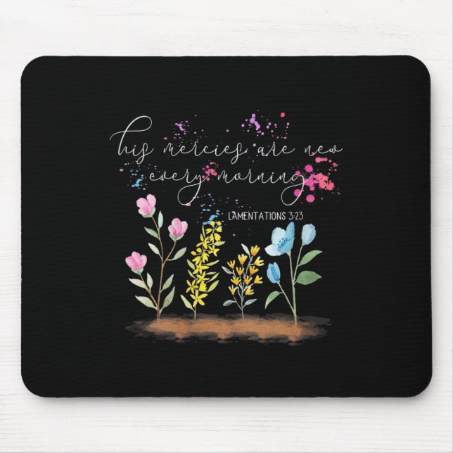 Mousepad Womens His Mercies Are New Every Morning Religious (Frente)