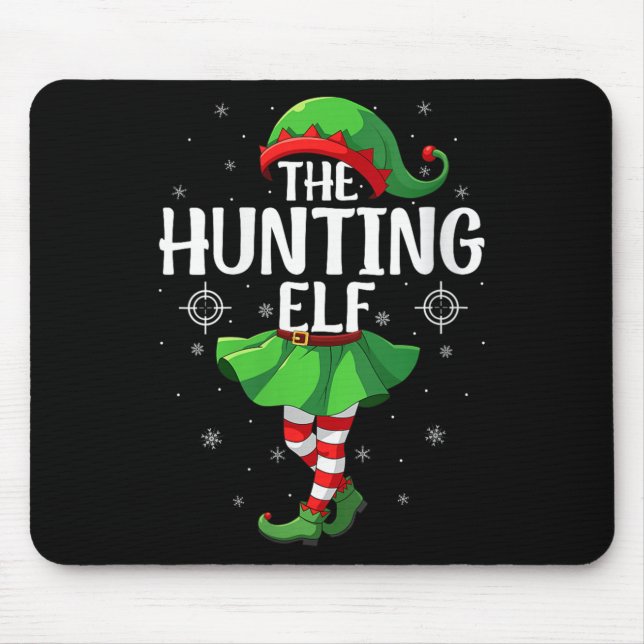 Mousepad Womens Hunting Elf Christmas Girls Women Elf Squad (Frente)