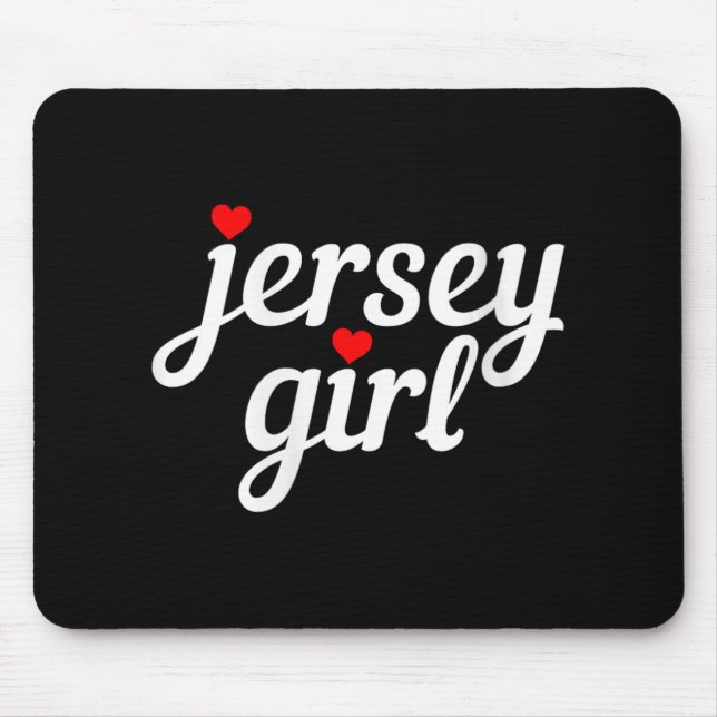 Mousepad Womens Jersey Girl New Jersey Heart Funny Cute New (Frente)