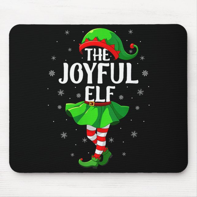 Mousepad Womens Joyful Elf Christmas Girls Women Elf Squad  (Frente)