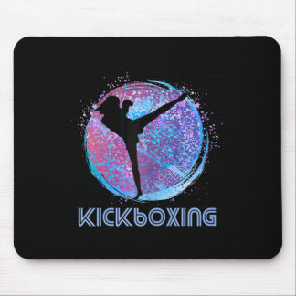 Mousepad Womens Kickboxing Kickboxer Birthday Silhouette Bl