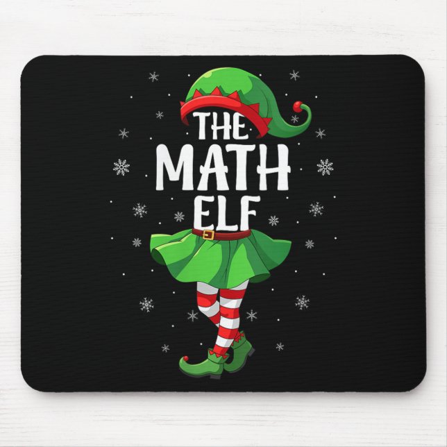 Mousepad Womens Math Elf Christmas Girls Women Elf Squad Xm (Frente)