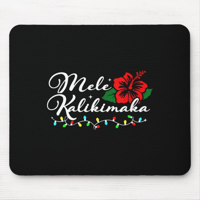 Mousepad Womens Mele Kalikimaka Hibiscus Flower Hawaii Chri (Frente)