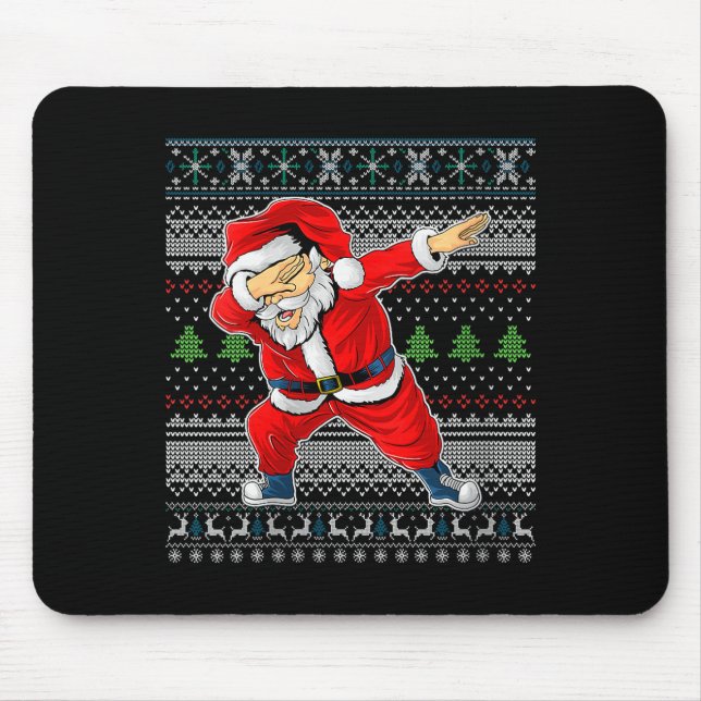 Mousepad Womens Merry Christmas Dabbing Santa Claus Xmas Ho (Frente)