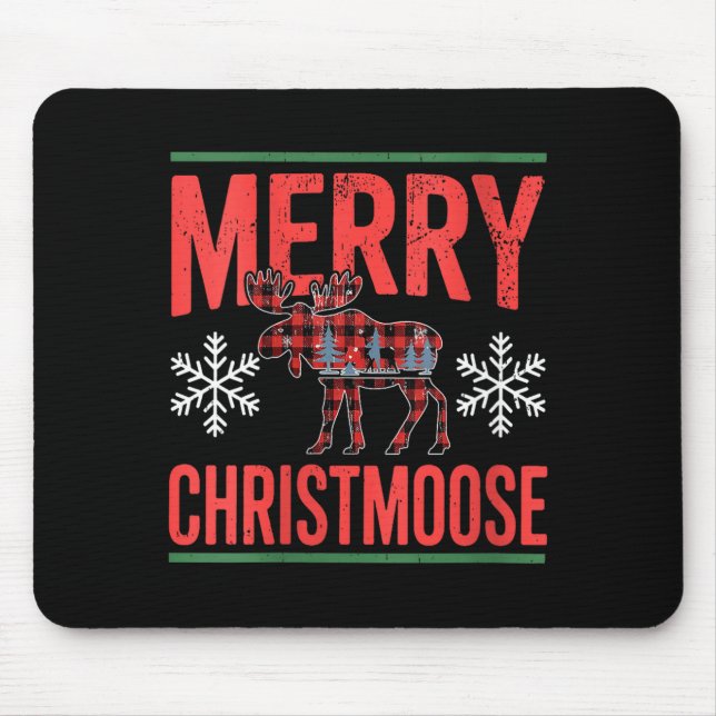 Mousepad Womens Merry Christmoose Holiday Moose Ugly Sweate (Frente)