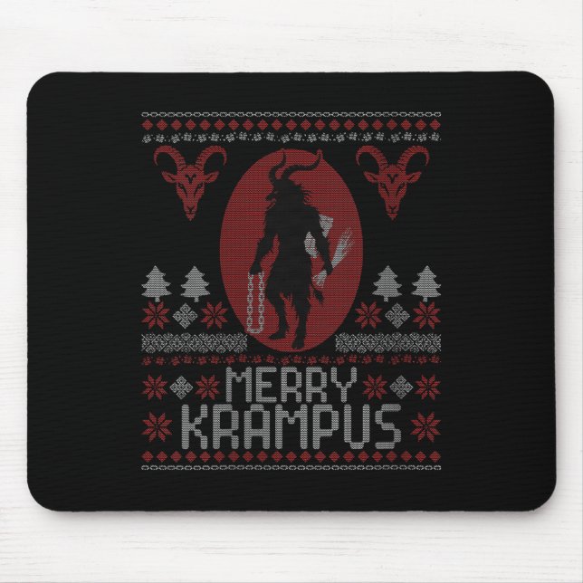 Mousepad Womens Merry Krampus Horror Creepy Evil Funny Ugly (Frente)