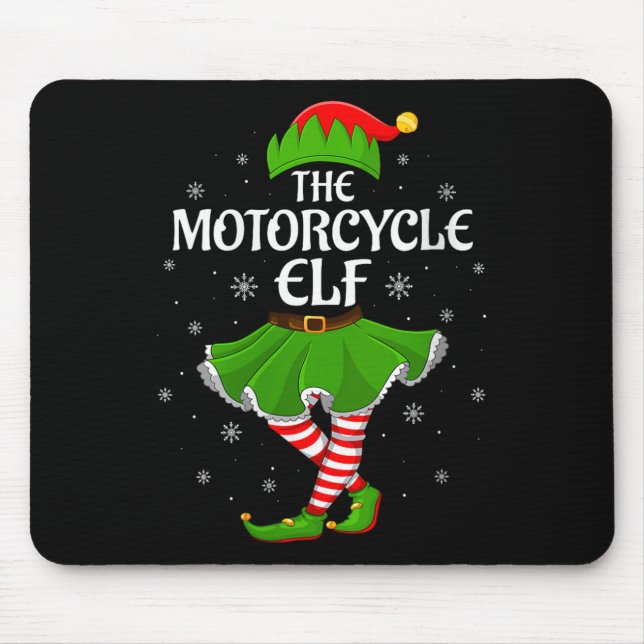 Mousepad Womens Motorcycle Elf Christmas Family Girls Women (Frente)