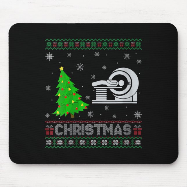 Mousepad Womens Mri Tech Xmas Tree Lighting Ugly Christmas (Frente)
