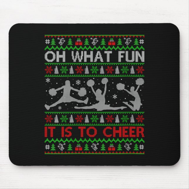 Mousepad Womens Oh What Fun It Is To Cheer Christmas Cheerl (Frente)