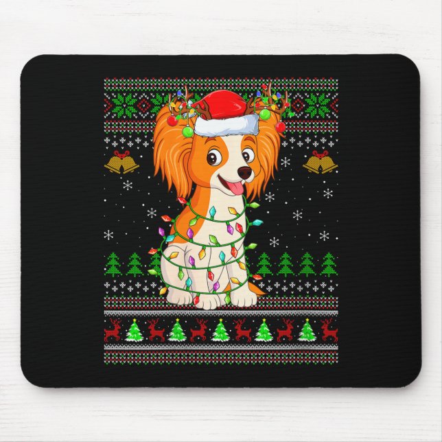 Mousepad Womens Pallon Dog Ugly Christmas Sweaters Holiday  (Frente)