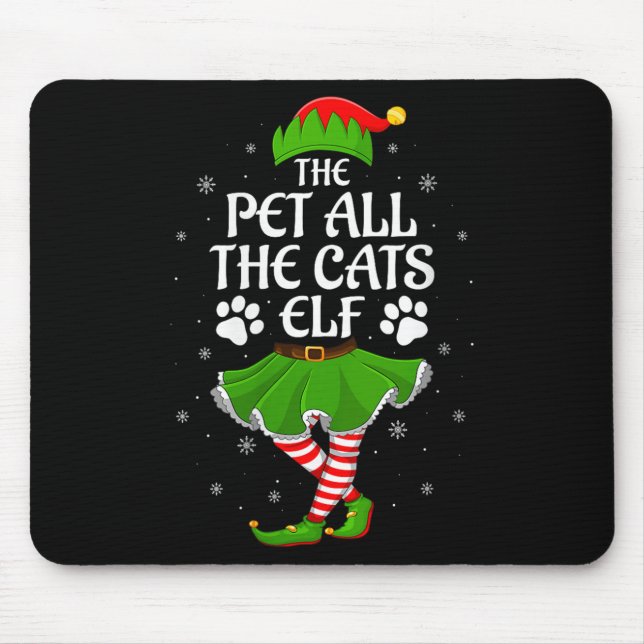 Mousepad Womens Pet All The Cats Elf Christmas Girls Women  (Frente)