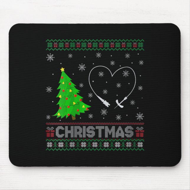 Mousepad Womens Phlebotomist Xmas Tree Lighting Ugly Cristo (Frente)