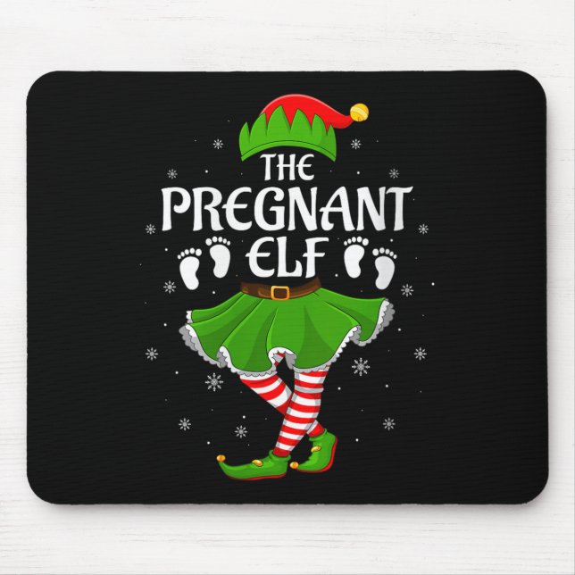 Mousepad Womens Pregnant Elf Christmas Family Girls Women E (Frente)