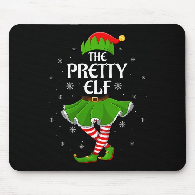 Mousepad Womens Pretty Elf Christmas Family Girls Women Elf (Frente)