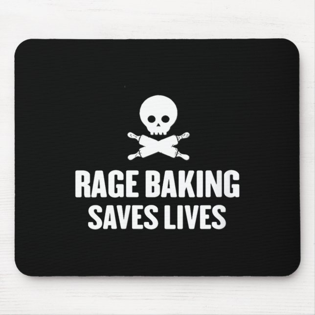 Mousepad Womens Rage Baking Saves Live Skull Funny Baker Co (Frente)