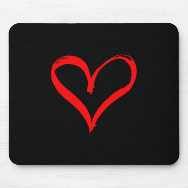 Mousepad Women's Red Heart Funny Cute Design For Men Women  (Frente)