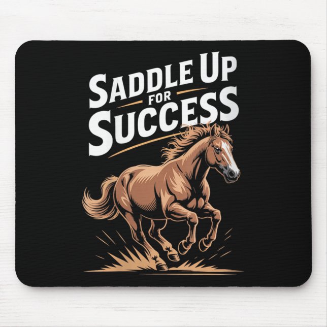Mousepad Womens Saddle Up For Success Motivational Horse Ri (Frente)