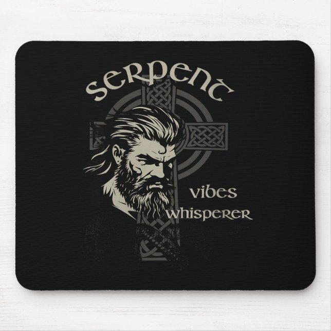 Mousepad Womens Serpent Vibes Whisperer Nordic Mystic Beard (Frente)