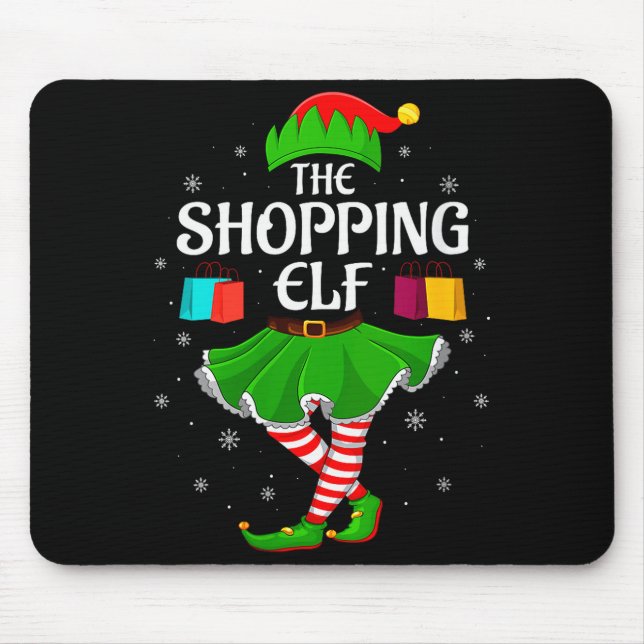 Mousepad Womens Shopng Elf Christmas Family Girls Women Elf (Frente)